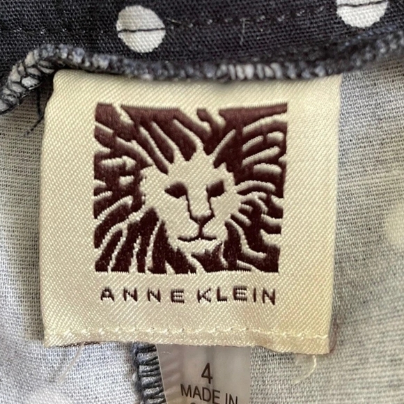 🚫 Anne Klein Woman's Shorts Navy blue white polka dots Size 8 - Picture 2 of 5